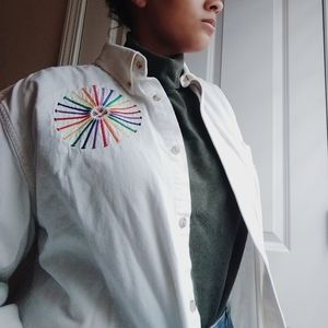 Vintage White Button-Up Shirt